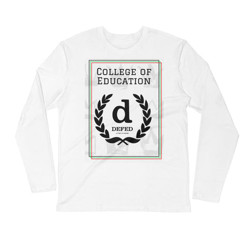 College of Ed 3601 Premium Fitted Long Sleeve Crew with Tear Away Label