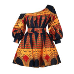 Women Blouse African Ethnic Color Block Print Plus Size Tops Leopard Sexy Modern Fashion Lantern Sleeve Spring Long Blouses Top
