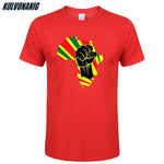 Africa Black Power Africa Map Fist African Print T-Shirt Men 2019 Summer O-Neck Short Sleeve Cotton Camisetas Tee Shirt Tops