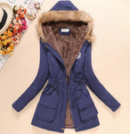 new winter women jacket medium-long thicken plus size 4XL outwear hooded wadded coat slim parka cotton-padded jacket overcoat