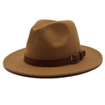 Seioum Special Felt Hat Men Fedora Hats with Belt Women Vintage Trilby Caps Wool Fedora Warm Jazz Hat Chapeau Femme feutre