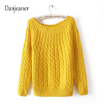 Danjeaner Fashion Casual 9 Colours Women Sweater Pullovers Retro Long Sleeve O-neck Twist Knitted Sweater Casaco Feminino