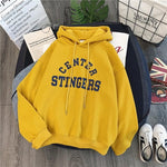 Zuolunouba High Street Knit Hooded Letter Lady Fleece Pullovers Ins Style Add Velvet Thick Sweater Women Autumn Winter Clothes