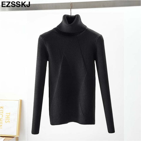 chic Autumn winter thick Sweater Pullovers Women Long Sleeve casual warm basic turtleneck Sweater female knit Jumpers top
