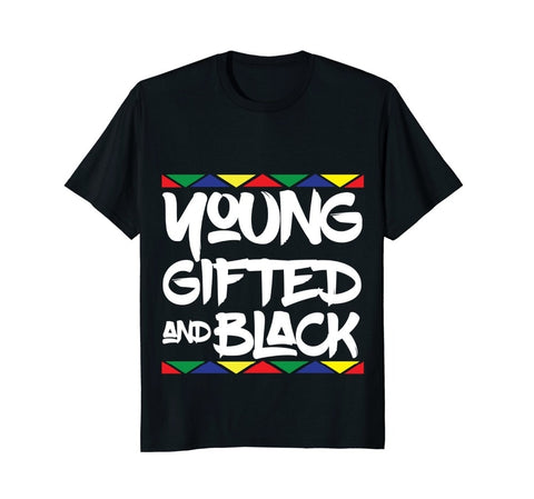 Gifted Young Black | Beautiful African Pride History Shirt Short Sleeves T Shirts Mens T-Shirts Round Neck  Free shipping newest